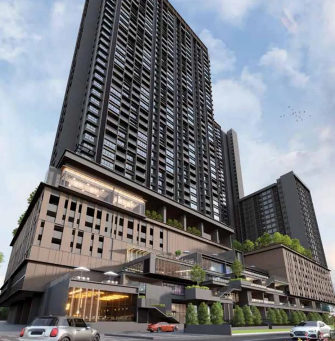 Avantro Residences towers seen from the street